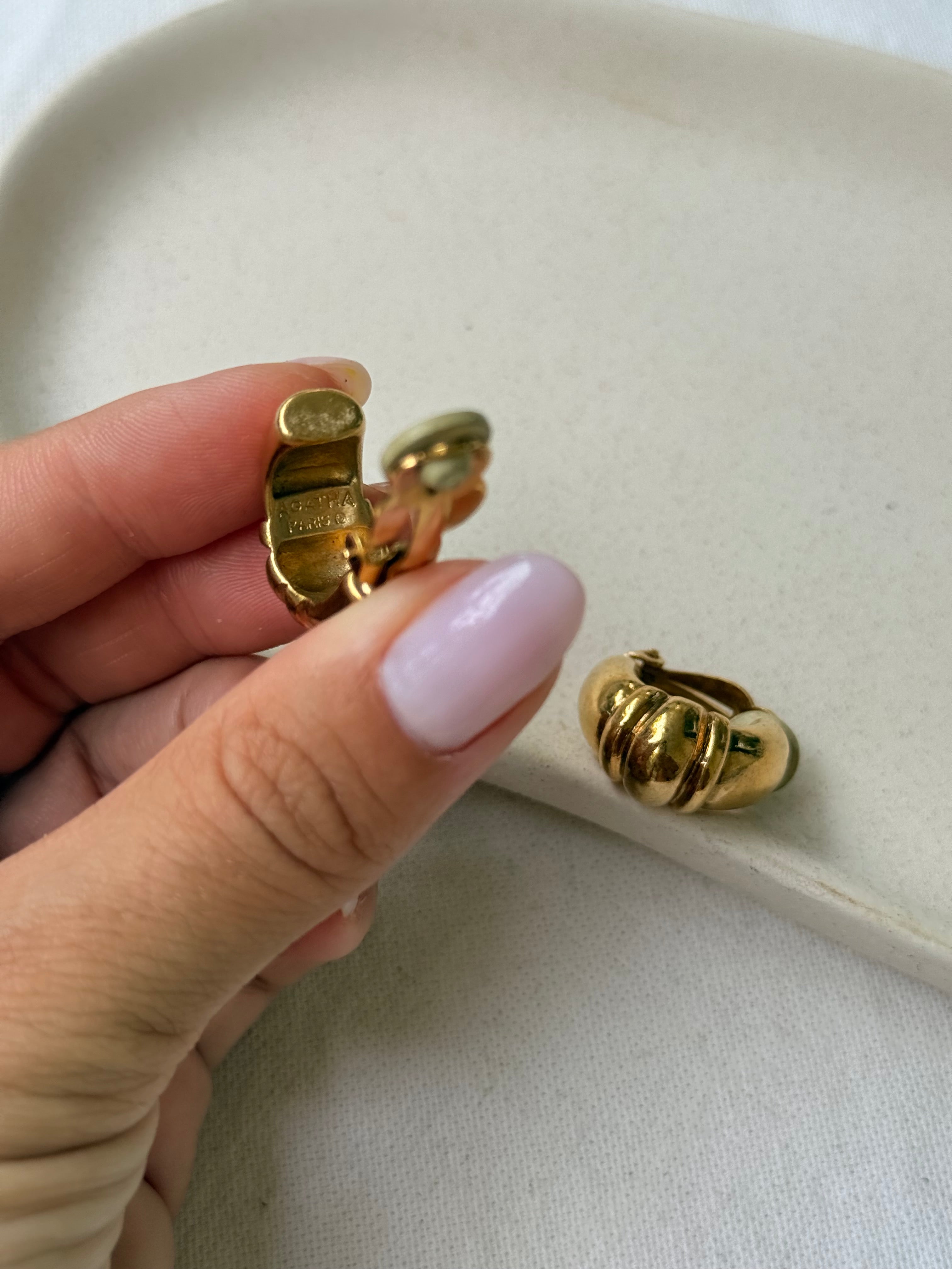 Pendientes Agatha Vintage - Aros Dorados
