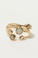 Ring Benedicte Labradorites - Golden Brass