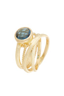 Suzie' Ring Blue Iolite - Gold Brass