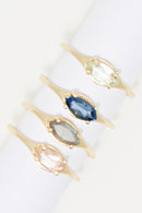 Bertille Amethyst Labradorite Iolite & Morganite Ring - Gold Brass