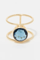 Ring "Nicole" Iolite - Golden Brass