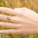 Nicole" Labradorite Ring - Gold Brass