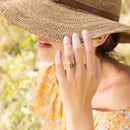 Noémy" Adjustable Moonstone & Labradorite Ring - Gold Brass