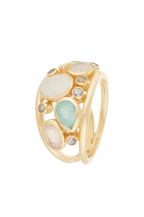 Pierrette' Multi-stone ring - Gold brass