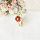 Carnelian Ring - Golden Brass