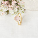 Ring Cassilda Rose Quartz - Gold Brass