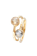 Ring "Cléa" Green Amethyst - Gold Brass