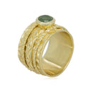 Elisabeth" Ring Green Aventurine - Gold Brass