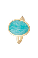 Bague "Iris" Amazonite Verte - Laiton Doré