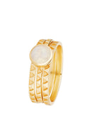 Ring "Erika" White Moonstone - Gold Brass