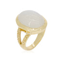 Ring "Keira" White Moonstone - Gold Brass