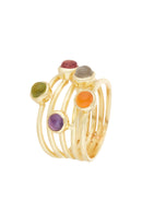 Diane' Multi-stone ring - Gold brass