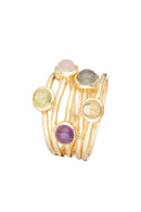 Bague "Chloé" Péridot Labradorite Citrine Quartz Rose Améthyste - Laiton Doré