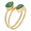 Anillo "Taya" Aventurina verde - Latón dorado