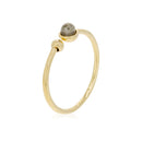 Adjustable Ring "Brenda" Grey Labradorite - Gold Brass