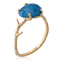 Anillo "Lily" Aventurina azul - Latón dorado