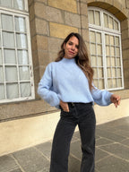 Hortense Crew-Neck Knitted Sweater Glacier Blue