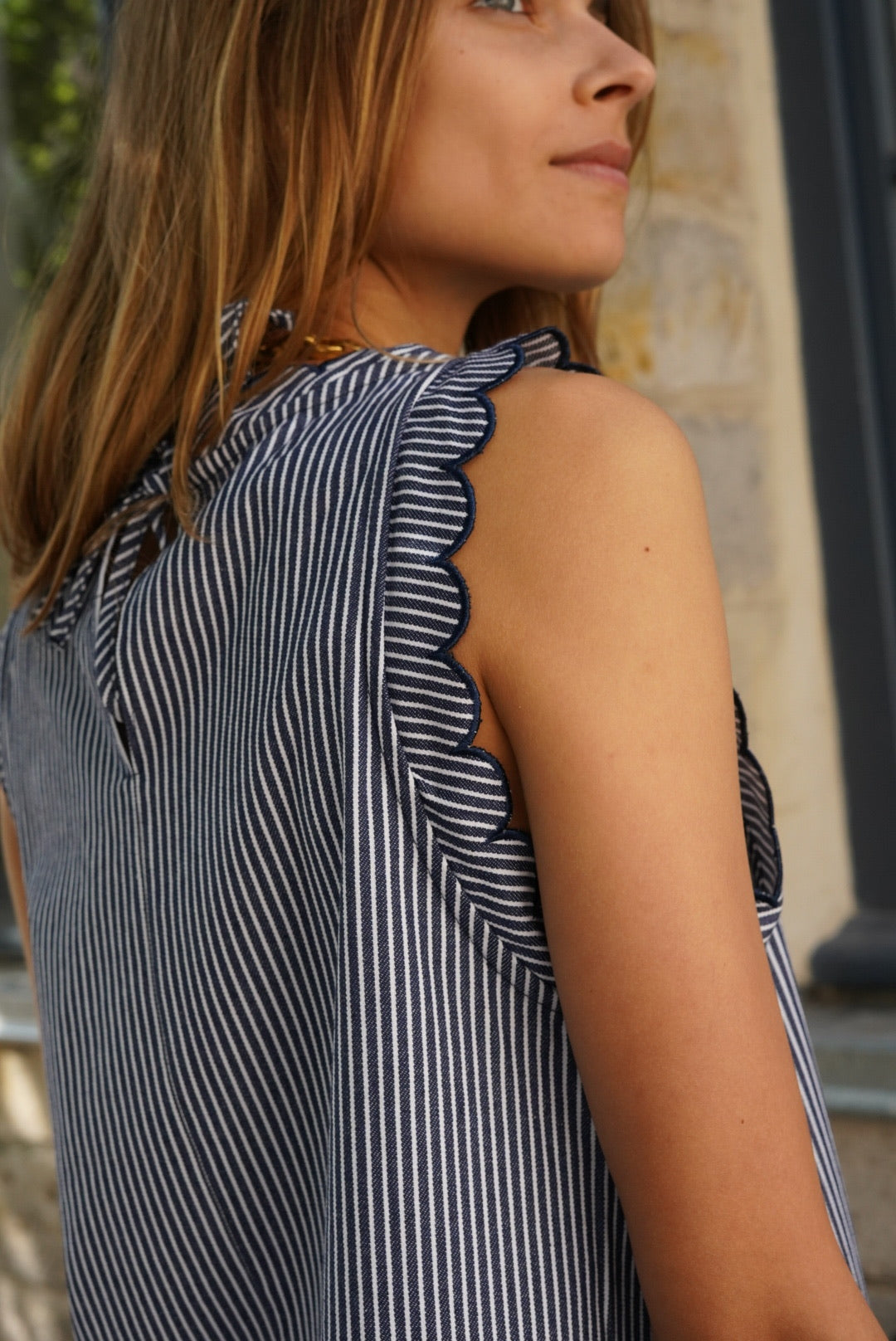 Navy/White Stripe Sistine Dress