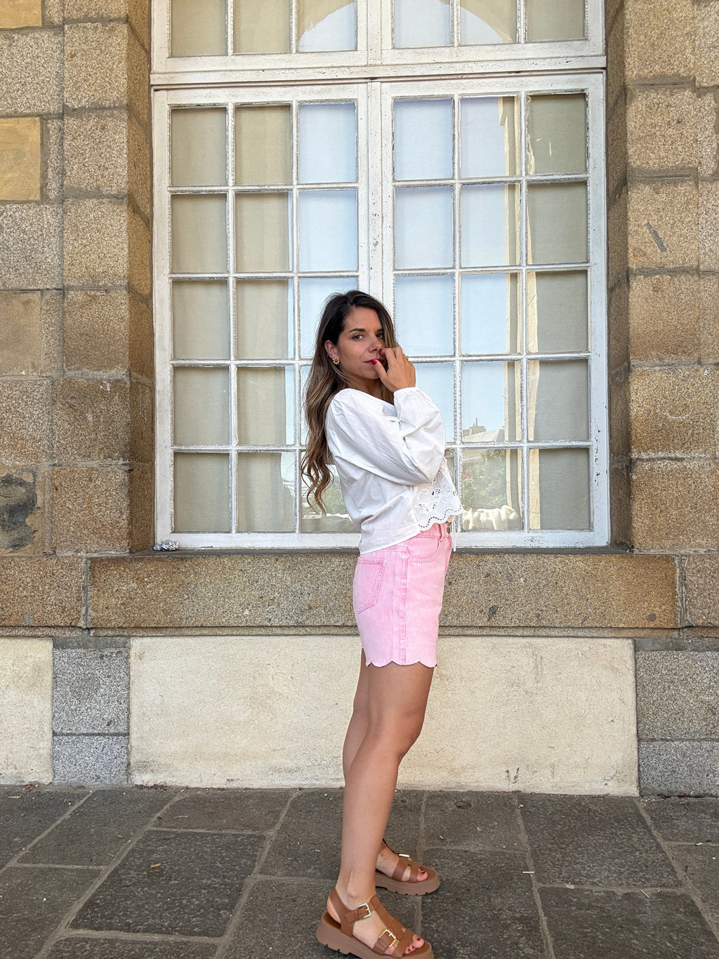 Short vaquero Pippa rosa