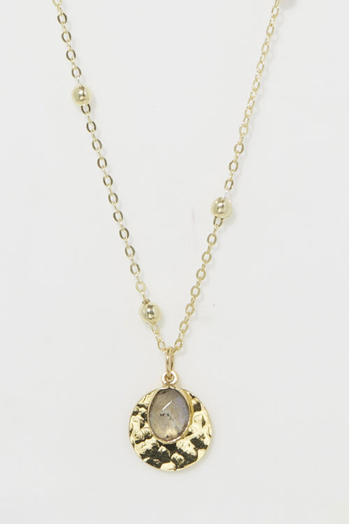 Collier "Yu" Labradorite - Laiton Doré