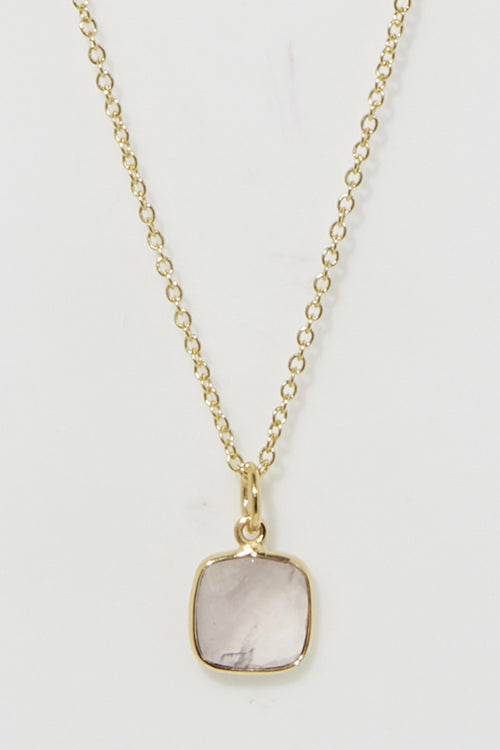 Laurelene" Necklace Quartz - Gold Brass