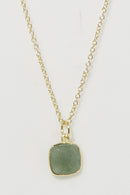 Collier "Laurelene" Aventurine - Laiton Doré