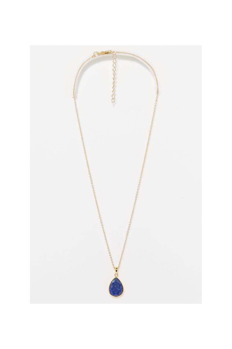 Necklace "Matéa" Lapis - Golden Brass