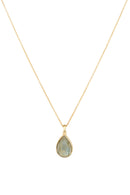 Collier "Matéa" Labradorite - Laiton Doré