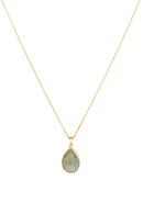 Collier "Matéa" Labradorite - Laiton Doré