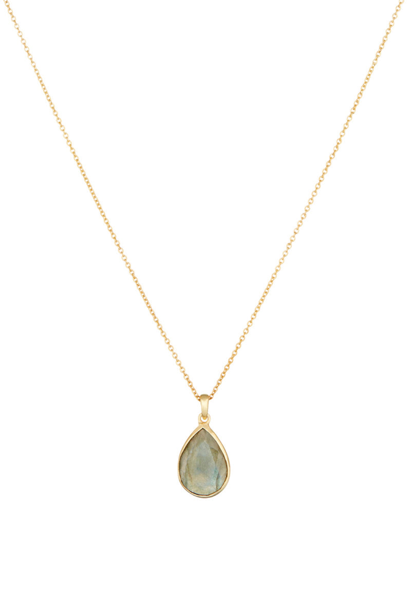 Necklace "Matéa" Labradorite - Gold plated brass