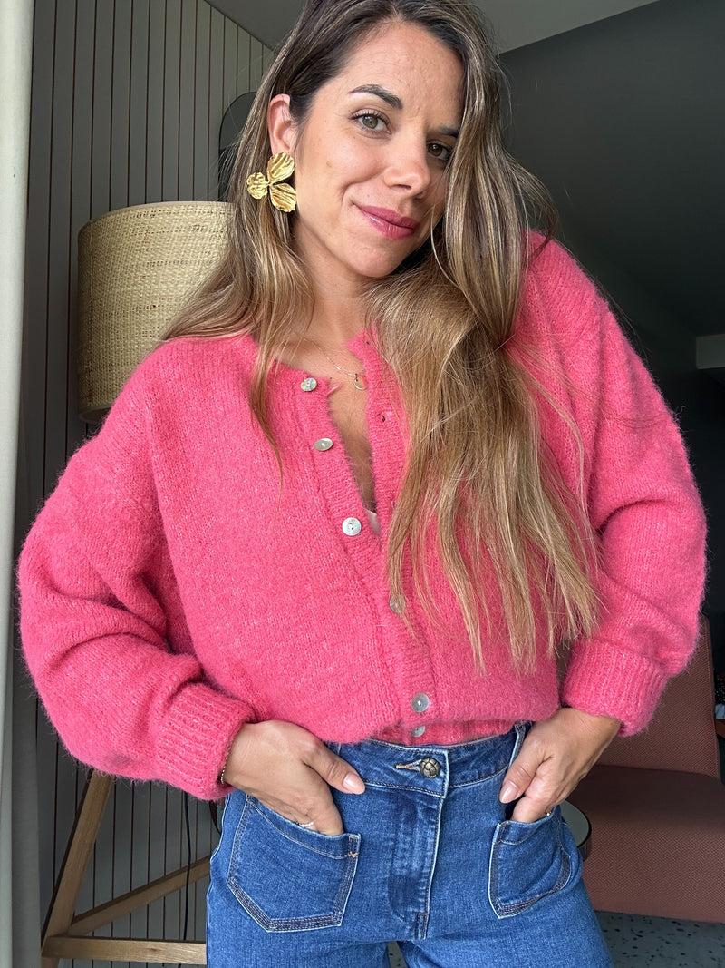Cardigan Charlie - Rose Framboise