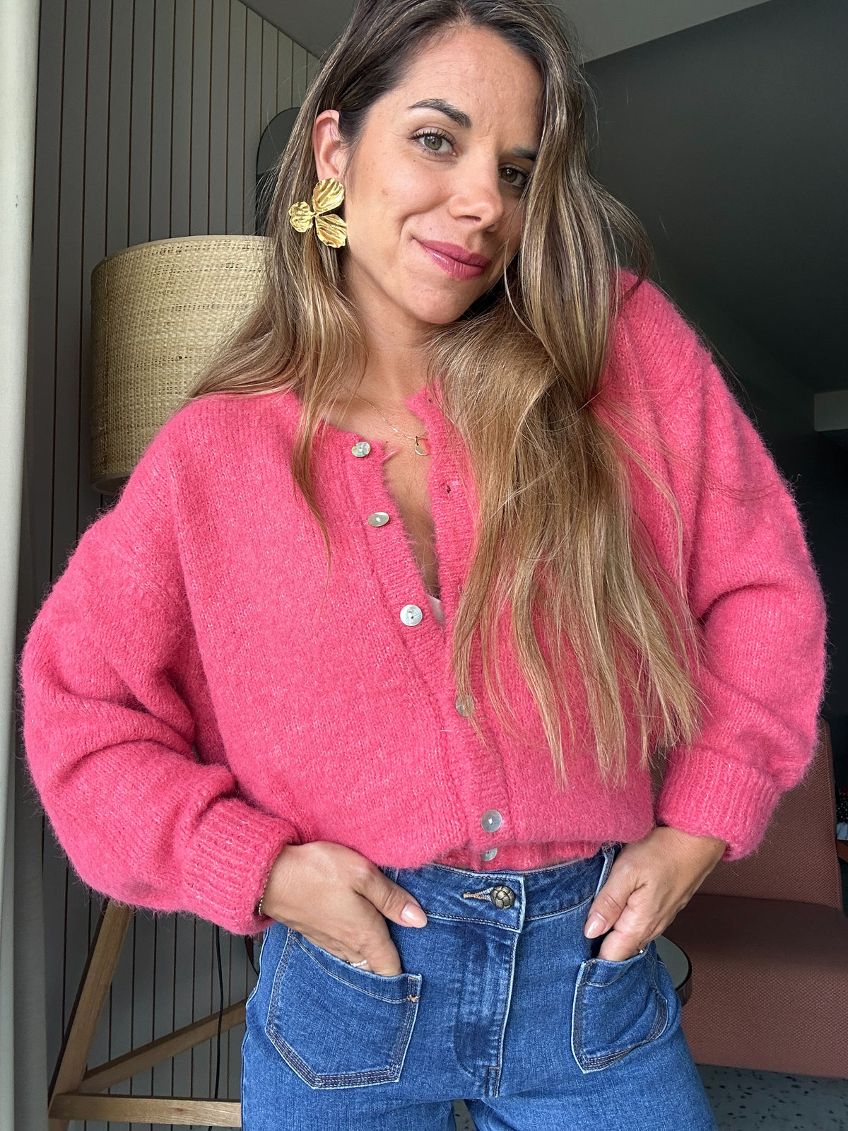 Charlie raspberry pink cardigan
