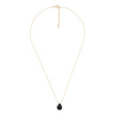 Ivica" Necklace Obsidian - Golden Brass