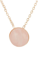 Collier "Lyo" Quartz Rose - Laiton Doré