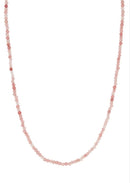 Necklace "Eléa" Pink Jade - Gold Brass