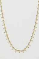 Linn" Necklace White Agate - Gold Brass