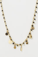 Kristen" Necklace Black Jade - Gold Brass