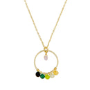 Collier "Cerla" Jade Multicolore - Laiton Doré