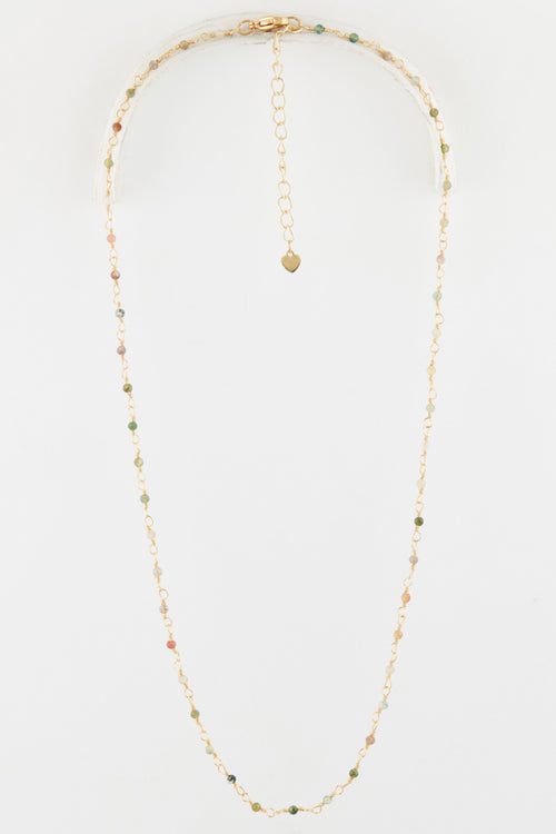 Necklace "Elisa" Mix Agate - Golden Brass