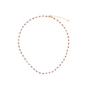 Elisa" Necklace Red Jade - Gold Brass