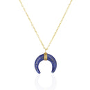 Collier "Loreleï" Lapis Bleu - Laiton Doré