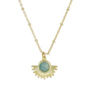 Necklace "Camille" Amazonite - Gold brass