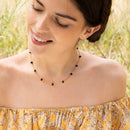 Elisa" Necklace Black Jade - Gold Brass