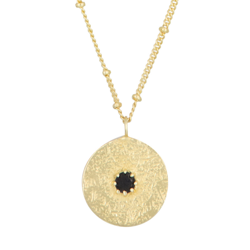 Komi" Necklace Black Onyx - Gold Brass