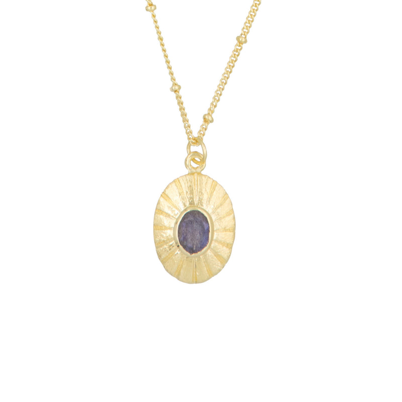 Necklace "Ezia" Labradorite - Gold plated brass