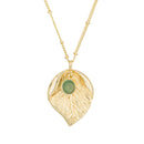 Necklace "Liana" Green aventurine - Golden brass