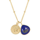 Betty" Necklace Blue Lapis - Gold Brass