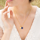 Betty" Necklace Blue Lapis - Gold Brass