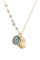 Natasha" Labradorite necklace - Gold brass