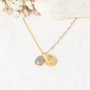 Natasha" Labradorite necklace - Gold brass